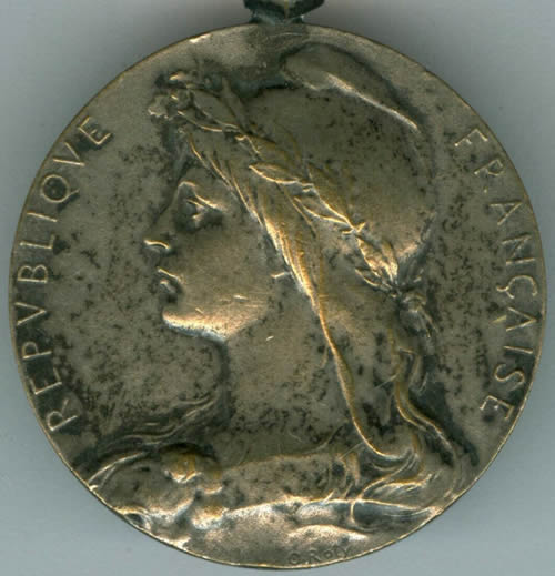 1935 French Railway Medal Rpublique Francais Given To A Louis Rault That Is A Different Person Than The Late 19th Century Medalist Louis Armand Rault