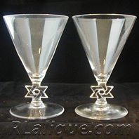 R Lalique Stemware Colmar Jewish Star of David