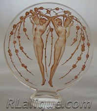 R Lalique Seals - Cachets Deux Figurines et Fluers