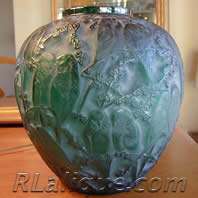 R Lalique Vase Perruches