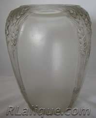 R Lalique Cire Perdue Vase Quatre Motifs Gerbe Epis