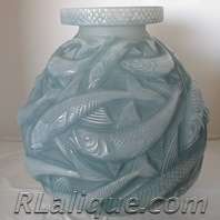 R Lalique Vase Salmonides