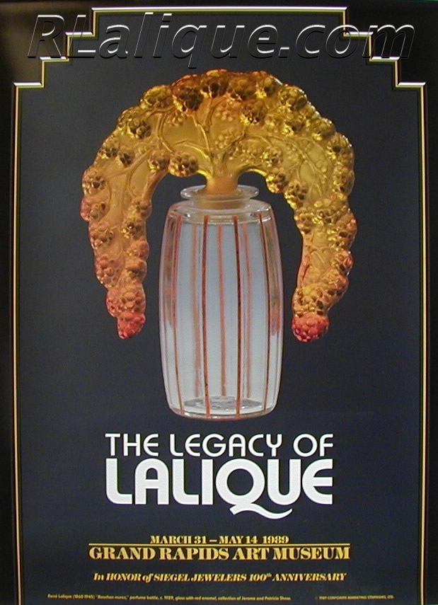 Lalique Exhibition - Sale - Museum Poster: Grand Rapids Michigan Art Museum Legacy of Lalique Exhibition Poster: From an Exhibition or Sale of Rene Lalique Works