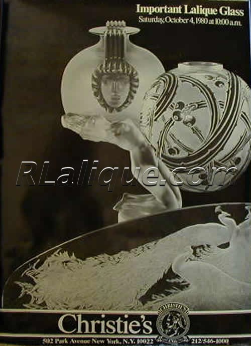 Lalique Exhibition - Sale - Museum Poster: Christies Important Lalique Glass October 4th, 1980: From an Exhibition or Sale of Rene Lalique Works