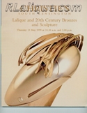 Lalique Auction Catalogue For Sale: Lalique Glass and 20th Century Bronzes and Sculpture, Christie's South Kensington, London, May 13, 1999