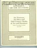 Rene Lalique in Auction Catalogue For Sale: Sotheby's Arcade Auctions, Art Nouveau, Art Deco and 19th Century Works of Art and Furniture, Sotheby's, New York, November 16, 1984