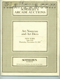 Rene Lalique in Auction Catalogue For Sale: Sotheby's Arcade Auctions, Art Nouveau and Art Deco, Sotheby's, New York, November 19, 1987