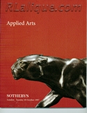 Rene Lalique in Auction Catalogue For Sale: Applied Arts, Sotheby's, London, October 28, 1997