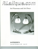 Rene Lalique in Auction Catalogue For Sale: Sotheby's Arcade Auctions, Art Nouveau and Art Deco, Sotheby's, New York, December 5, 1997