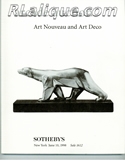 Rene Lalique in Auction Catalogue For Sale: Sotheby's Arcade Auction, Art Nouveau and Art Deco, Sotheby's, New York, June 10, 1998