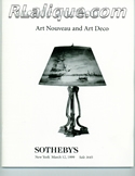 Rene Lalique in Auction Catalogue For Sale: Sotheby's Arcade Auction, Art Nouveau and Art Deco, Sotheby's, New York, March 12, 1999