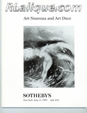 Rene Lalique in Auction Catalogue For Sale: Sotheby's Arcade Auction, Art Nouveau and Art Deco, Sotheby's, New York, June 11, 1999