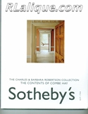 Rene Lalique in Auction Catalogue For Sale: The Charles & Barbara Robertson Collection, The Contents of Combe Hay, Sotheby's London, December 16, 2002