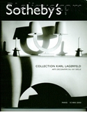 Decorative Arts - Art Nouveau - Art Deco Auction Catalogue - Book - Magazine For Sale: Collection Karl Lagerfeld, Arts Decoratifs du XXe Siecle, Sotheby's, Paris, May 15, 2003: A Post War Auction Catalog - Book - Magazine