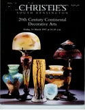 Decorative Arts - Art Nouveau - Art Deco Auction Catalogue - Book - Magazine For Sale: 20th Century Continental Decorative Arts, Christie's, South Kensington,  March 14, 1997: A Post War Auction Catalog - Book - Magazine