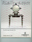 Rene Lalique in Auction Catalogue For Sale: Fine 20th Century Decorative Arts, Christie's New York, March 28, 1987