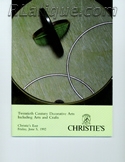 Rene Lalique in Auction Catalogue For Sale: Twentieth Century Decorative Arts Including Arts and Crafts, Christie's East, New York, June 5, 1992