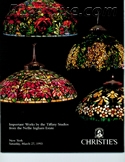 Decorative Arts - Art Nouveau - Art Deco Auction Catalogue - Book - Magazine For Sale: Important Works by the Tiffany Studios from the Nellie Ingham Estate, Christie's New York, March 27, 1993: A Post War Auction Catalog - Book - Magazine