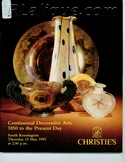 Rene Lalique in Auction Catalogue For Sale: Continental Decorative Arts 1850 to the Present Day, Christie's South Kensington, London, May 13, 1993