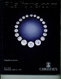 Decorative Arts - Art Nouveau - Art Deco Auction Catalogue - Book - Magazine For Sale: Magnificent Jewels, Christie's New York, April 21, 1993: A Post War Auction Catalog - Book - Magazine