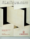 Rene Lalique in Auction Catalogue For Sale: Important 20th Century Decorative Arts, Christie's New York, March 5, 1994