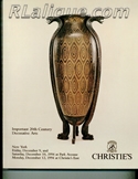 Rene Lalique in Auction Catalogue For Sale: Important 20th Century Decorative Arts, Christie's New York, December 9, 10, and 12, 1994