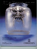 Rene Lalique in Auction Catalogue For Sale: Important 20th Century Design, Christie's New York, April 20, 1996