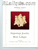 Lalique Auction Catalogue For Sale: Important Jewelry by Rene Lalique, Habsburg Feldman Fine Art Auctioneers, June 7, 1989
