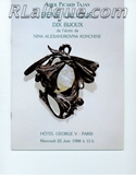 Lalique Auction Catalogue For Sale: Rene Lalique Dx Bijoux de l'ecrin de Nina Alexandrovna Konchine, Ader Picard Tajan, Hotel George V, Paris, June 22, 1988