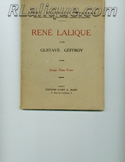 Rene Lalique Book: Rene Lalique by Gustave Geffroy, 1922: A Pre-War Lalique Reference Book Partly or All About Rene Lalique