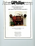 Lalique Auction Catalogue For Sale: Fine Lalique Glass, Art Nouveau, Art Deco and Studio Ceramics, Phillips New York, September 12, 1981
