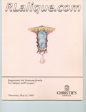 Lalique Auction Catalogue For Sale: Important Art Nouveau Jewels by Lalique and Fouquet, Christie's Geneva, May 11, 1989