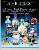 Decorative Arts - Art Nouveau - Art Deco Auction Catalogue - Book - Magazine For Sale: Christie's South Kensington 20th Century British Decorative Arts and Furniture from 1860 to the Present Day Wednesday 27 October 1999 at 11.00 a.m.: A Post War Auction Catalog - Book - Magazine