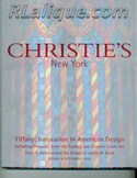 Decorative Arts - Art Nouveau - Art Deco Auction Catalogue - Book - Magazine For Sale: Christie's New York Tiffany: Innovation in American Design Including Property from the Sydney and Frances Lewis Art Trust Collection and the Estate of Leslie H. Nash Friday 8 December 2000: A Post War Auction Catalog - Book - Magazine