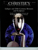 Lalique Auction Catalogue For Sale: Lalique Glass and 20th Century Bronzes and Sculpture, Christie's South Kensington, London, May 12, 1998