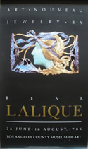 Rene Lalique Sales - Exhibition Poster: Art Nouveau Jewelry by Rene Lalique: Los Angeles County Museum Exhibition Poster: A Lalique Poster from an Exhibition - Sale of Rene Lalique Works