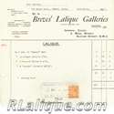 Breves Gallery R Laique Receipt 1933 with prices