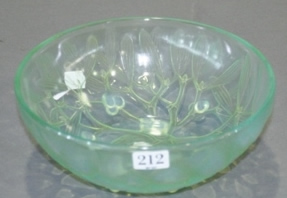 Rene Lalique Green Opalescent Gui Bowl