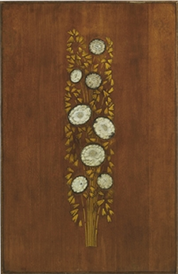 R Lalique Wood Glass and Gold Rail Car Panel