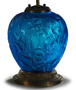 Rene Lalique Vase Perruches As A Lamp