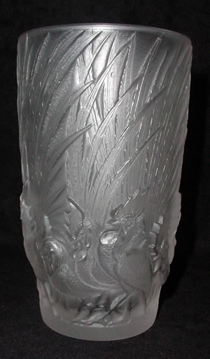 Lalique Vase Coq Et Plumes - Not Cire Perdue