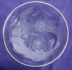 Rene Lalique Bowl Veronique with Silver Rim