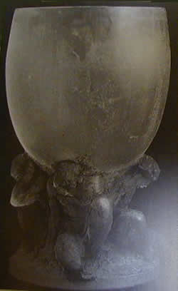 Lalique Cire Perdue Vase Quatre Figurines Femmes Formant Soutien