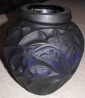 Sauterelles Fake Rene Lalique purple Vase