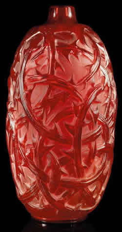 Rene Lalique Ronces Red Vase