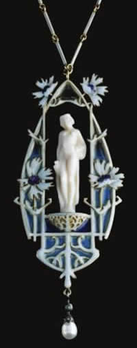 Rene Lalique Pendant Ivory Maiden