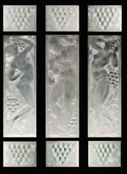 Rene Lalique Panel Figurines Et Raisin In 9 Parts