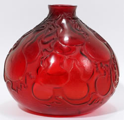 Rene Lalique Red Courges Vase