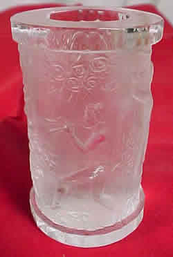 Czech Glass Toothpick Holder or Cigarette Holder Which Is Not Authentic Rene Lalique