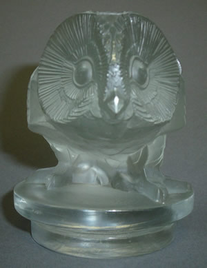 Rene Lalique Hibou Owl Car Mascot -  Front View